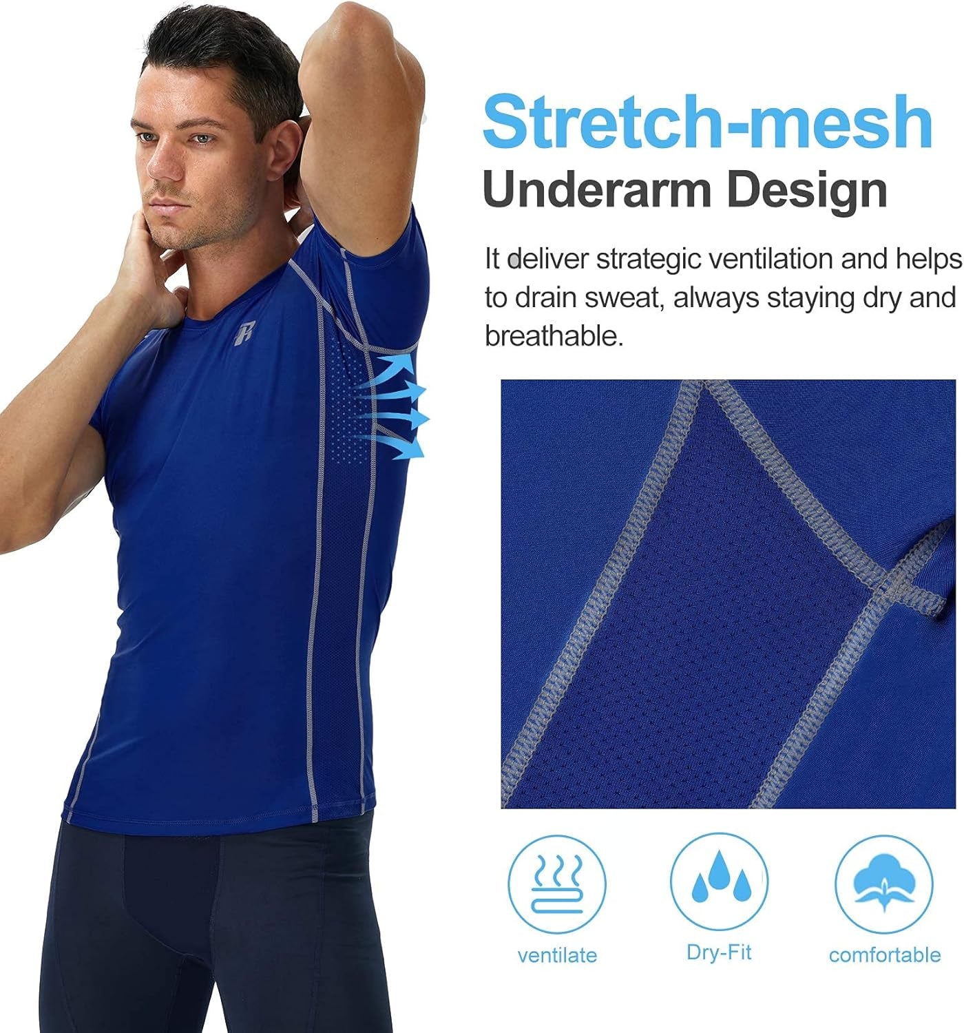 Men'S T-Shirts Short Sleeve Compression Shirts for Men Workout Shirts
