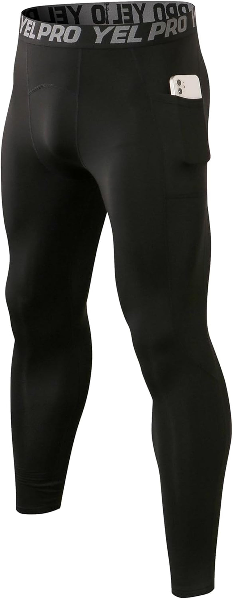 1 or 2 Pack Men'S Thermal Compression Pants Fleece Lined Sports Leggings Tights Cold Weather Base Layer Bottoms Winter