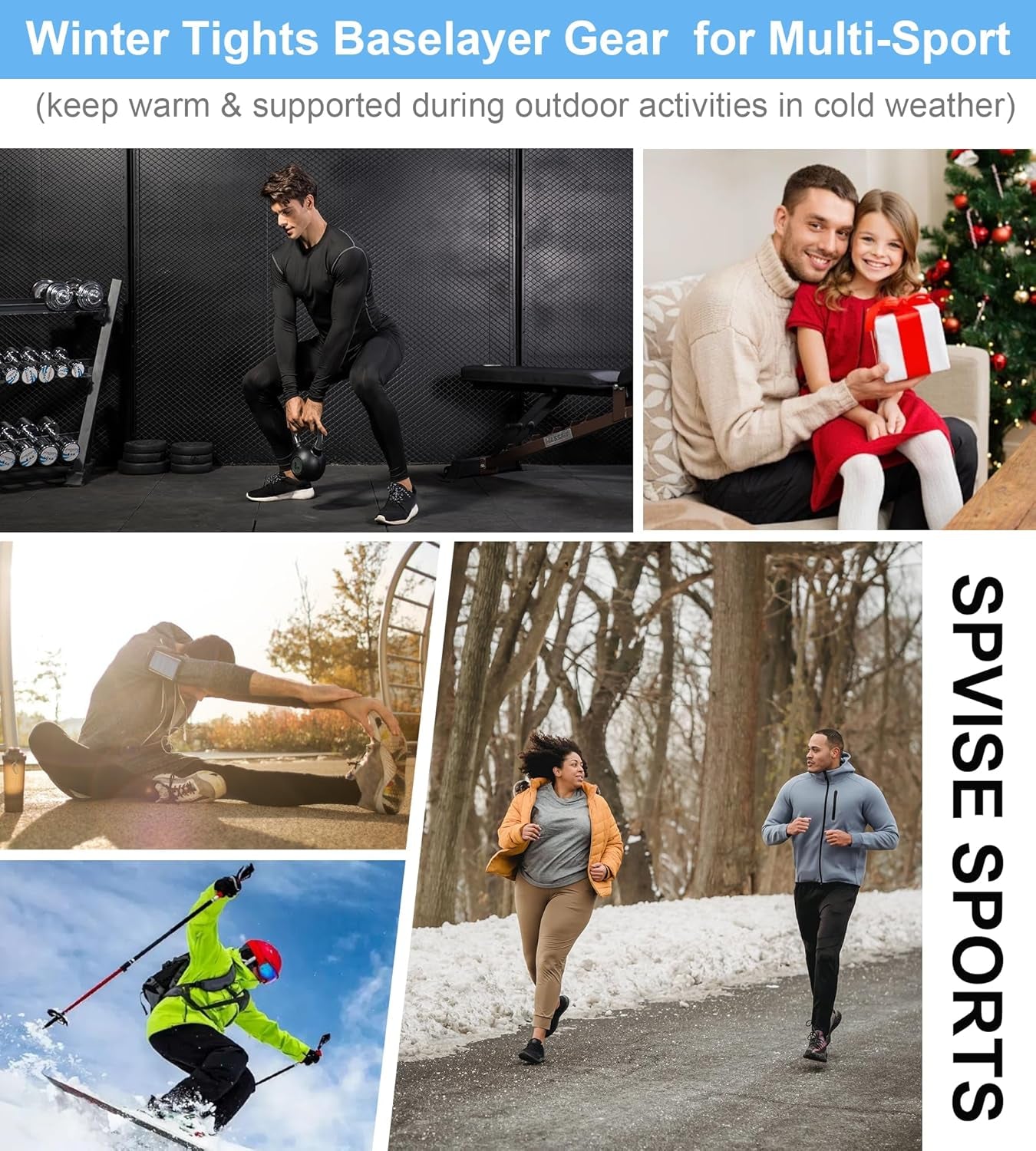 1 or 2 Pack Men'S Thermal Compression Pants Fleece Lined Sports Leggings Tights Cold Weather Base Layer Bottoms Winter