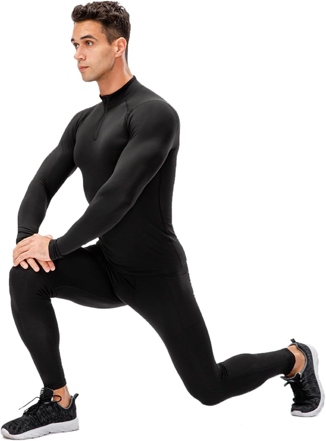1 or 2 Pack Men'S Thermal Compression Pants Fleece Lined Sports Leggings Tights Cold Weather Base Layer Bottoms Winter