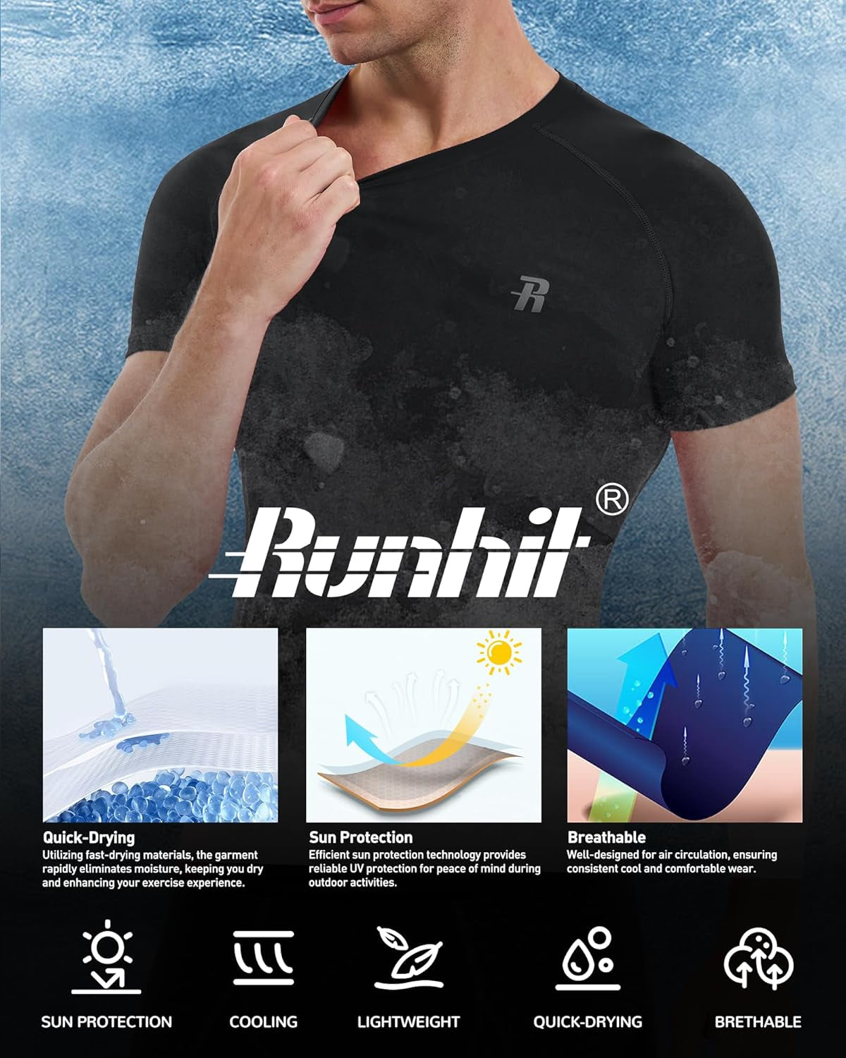Men'S T-Shirts Short Sleeve Compression Shirts for Men Workout Shirts