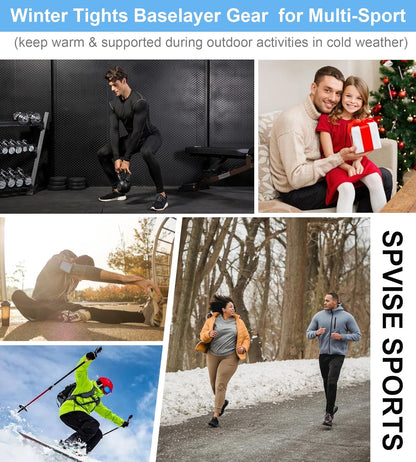 1 or 2 Pack Men'S Thermal Compression Pants Fleece Lined Sports Leggings Tights Cold Weather Base Layer Bottoms Winter
