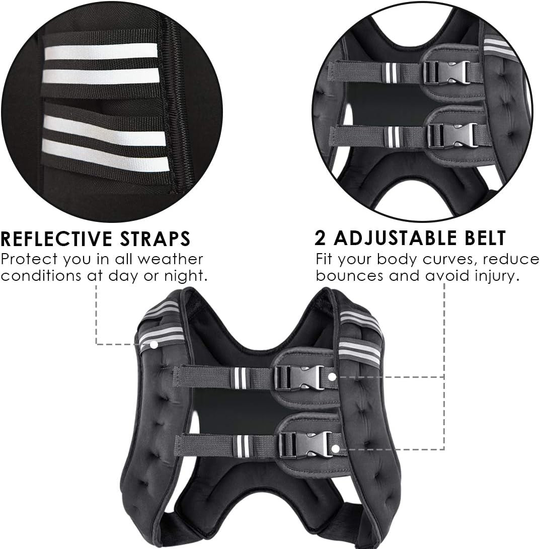 Running Weight Vest for Men Women Kids 8 12 16 20 Lbs Weights Included, Body Wei