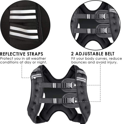 Running Weight Vest for Men Women Kids 8 12 16 20 Lbs Weights Included, Body Wei