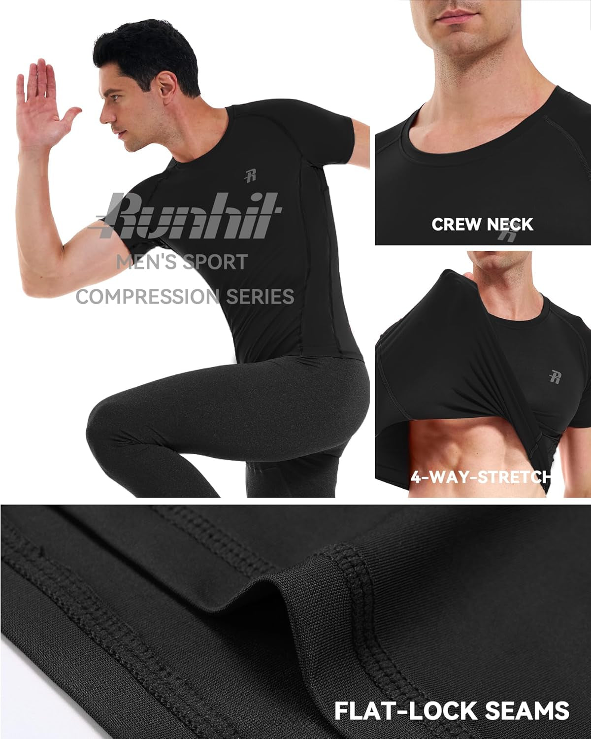 Men'S T-Shirts Short Sleeve Compression Shirts for Men Workout Shirts