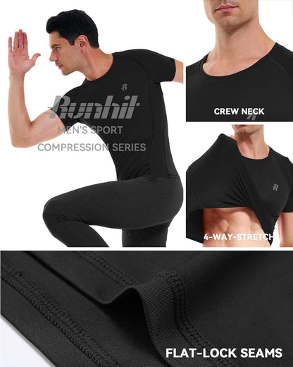 Men'S T-Shirts Short Sleeve Compression Shirts for Men Workout Shirts