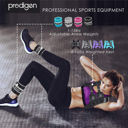 Running Weight Vest for Men Women Kids 8 12 16 20 Lbs Weights Included, Body Wei