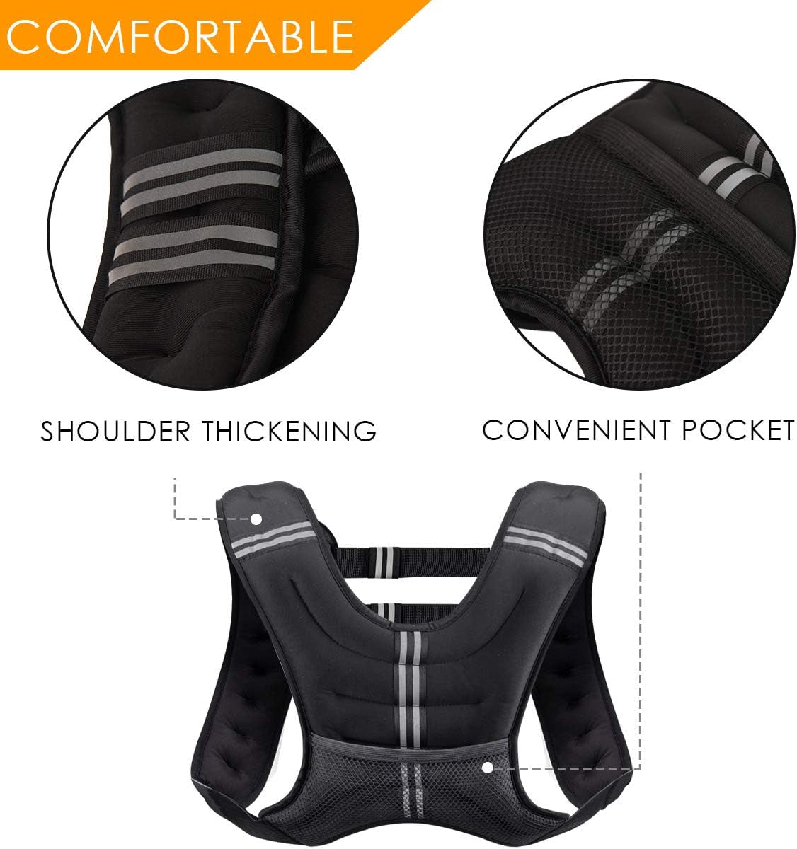 Running Weight Vest for Men Women Kids 8 12 16 20 Lbs Weights Included, Body Wei