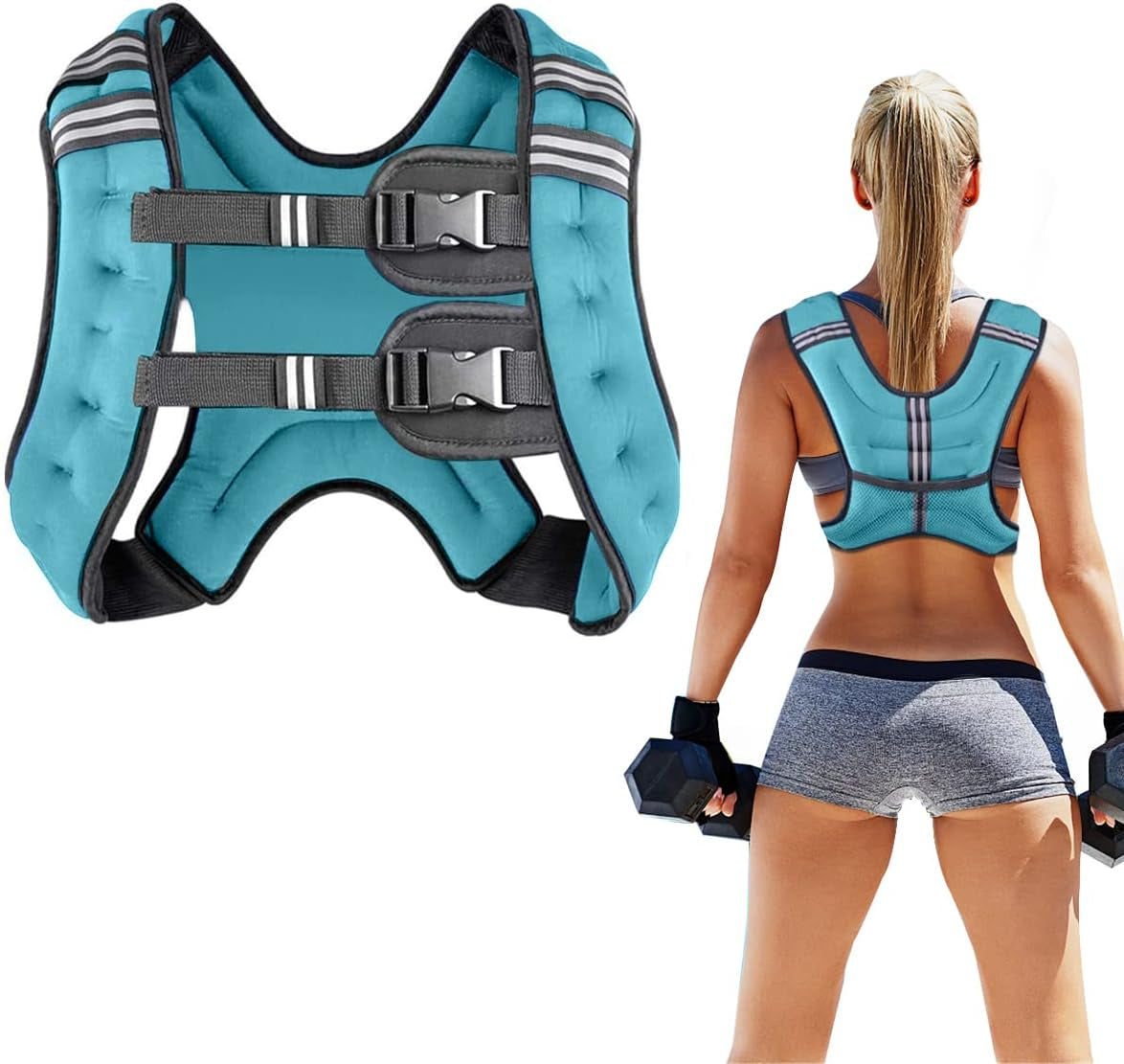 Running Weight Vest for Men Women Kids 8 12 16 20 Lbs Weights Included, Body Wei